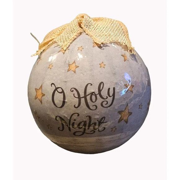 Pair of Burton + Burton Ball Ornaments Tina Wenke Nativity Oh Holy Night In Box - Picture 2 of 13